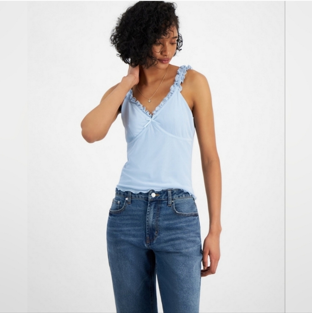 Madden Girl Ruffle Cami Tank Top Blue Green Small Bundle Of 2
